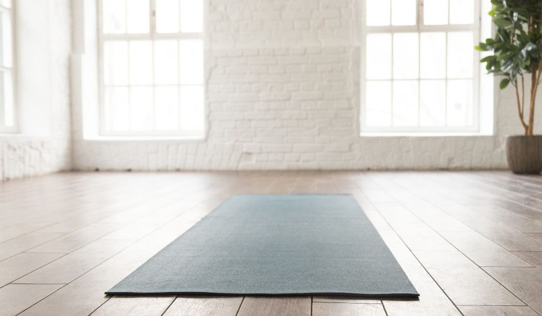 Indoor yoga mat with natural light